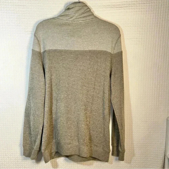 NEW Outpost Makers Buckle Sz M Knit 1/4 Zip Sweater Terry Cloth Beige Brown - Picture 2 of 13